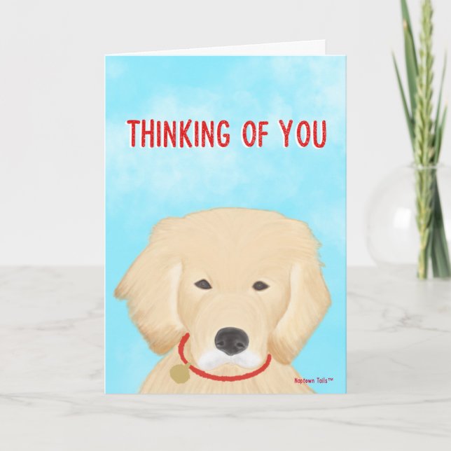 Pensez à votre chien Carte Golden Retriever (Devant)