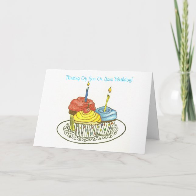 Pensez à vous la carte de joyeux anniversaire (Devant)