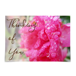 "Pensez à vous" Raindrops sur carte Rose