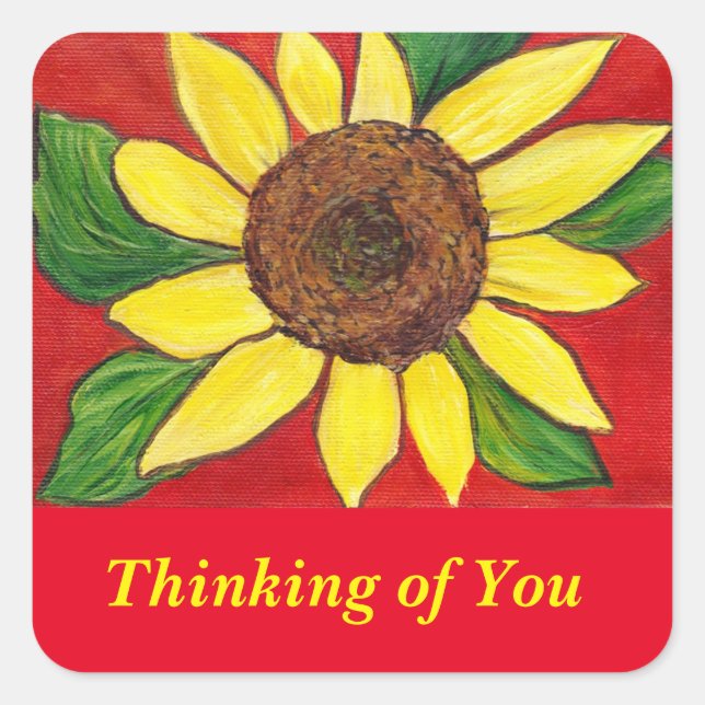 Pensez à vous Sticker de tournesol (Devant)