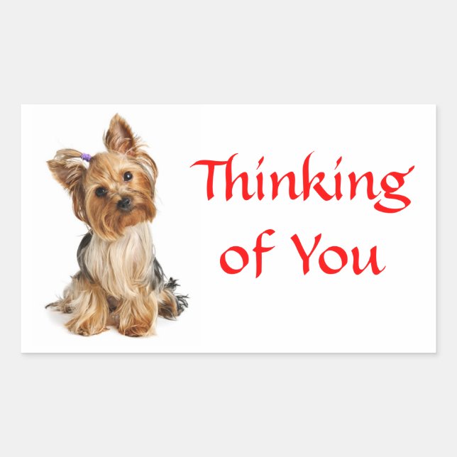 Pensez à vous Stickers de Chien Yorkshire Terrier (Devant)