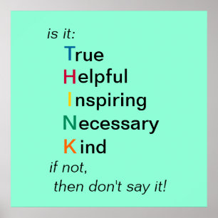 PENSEZ - avant de parler - affiche