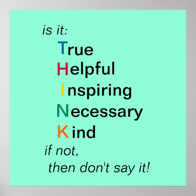 PENSEZ - avant de parler - affiche (Devant)