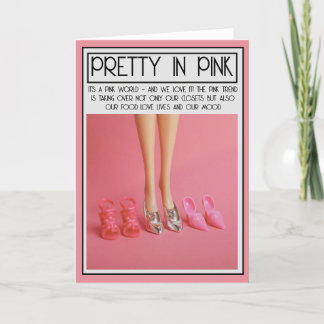 PENSEZ CARTE ROSE AVEC CHAUSSURES ROSES