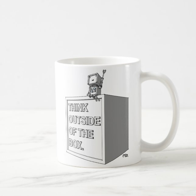 PENSEZ EN DEHORS DE À LA TASSE 3 DE BOÎTE (Droite)