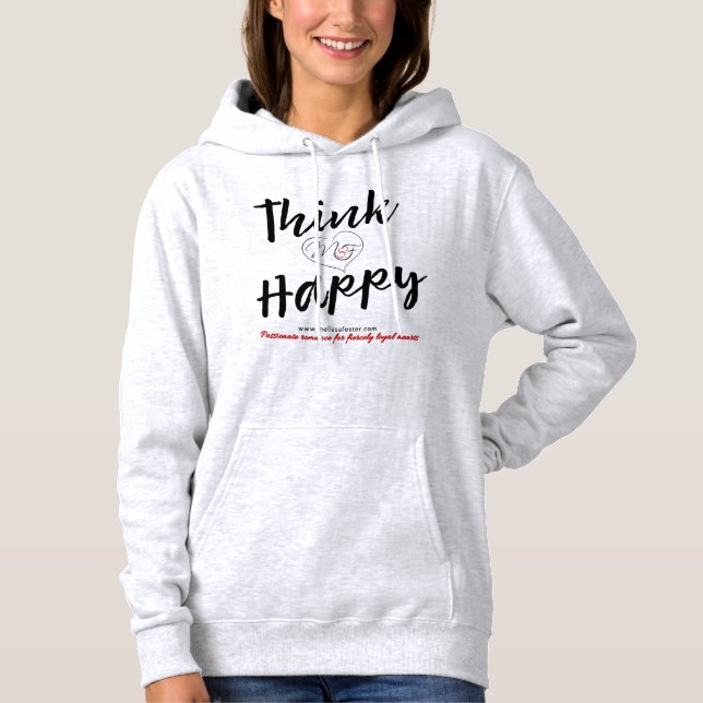 Pensez heureux logo sweat - shirt à capuche gris c (Devant)