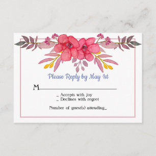 Pensez la carte poussiéreuse du rose RSVP
