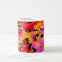 Pensez la tasse de café florale rose