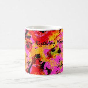 Pensez la tasse de café florale rose