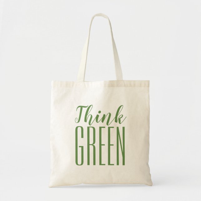 Pensez le pro sac fourre-tout vert à citation (Devant)