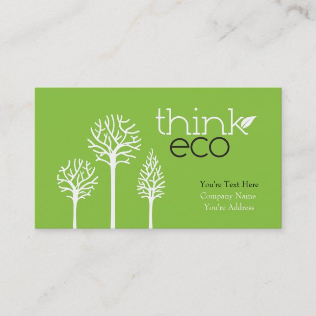 Pensez les cartes de visite d'Eco (Devant)