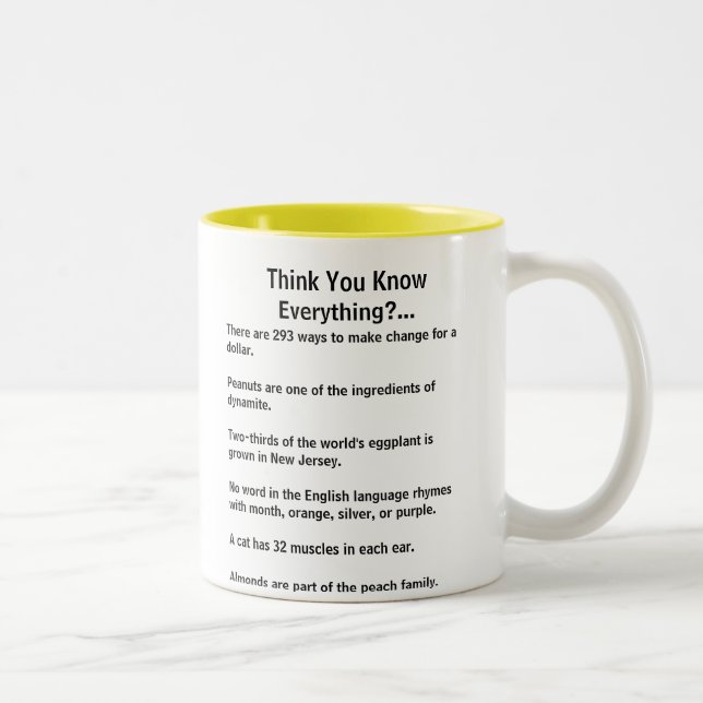 Pensez que vous savez tout avant de tasse (Droit)
