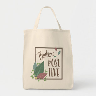 Pensez sac à provisions en plume de motivation pos