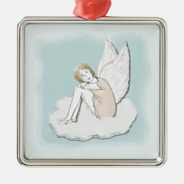 Pensive Angel Ornament (Front)