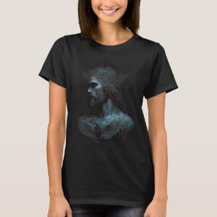 Pensive Biblical Christ Catholic Jesus Antique Aes T-Shirt
