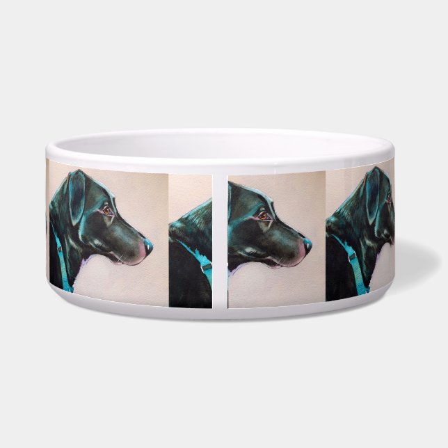 Pensive Black Dog Bowl (Back)