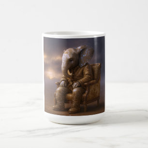 Pensive Elephant Gentleman Art Coffee Mug