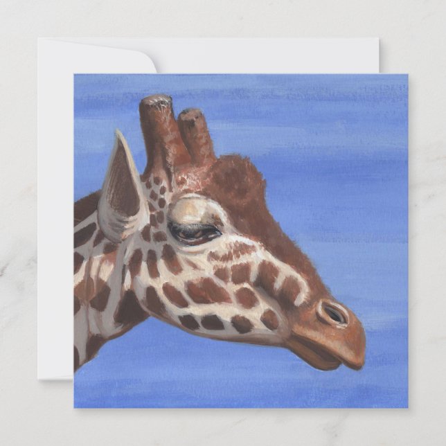Pensive Giraffe Holiday Card (Front)