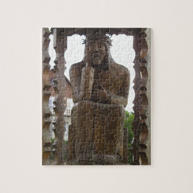 Pensive Jesus - Rupintojelis. Vilkija, LITHUANIA Jigsaw Puzzle (Vertical)