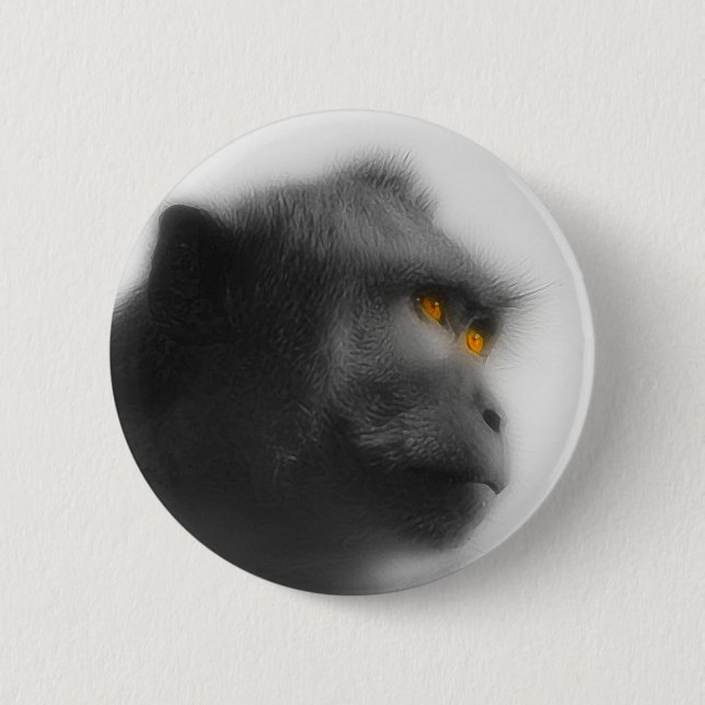 Pensive Monkey 2 Inch Round Button (Front)
