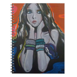 Pensive Muse:Modern Acrylic Portrait Notebook