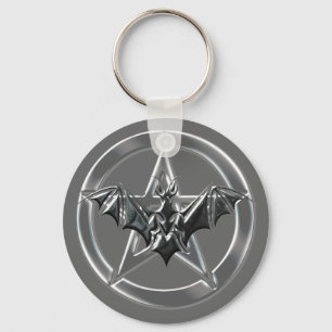 Pentacle Bat Keychain