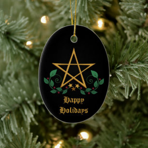Pentacle  ceramic ornament