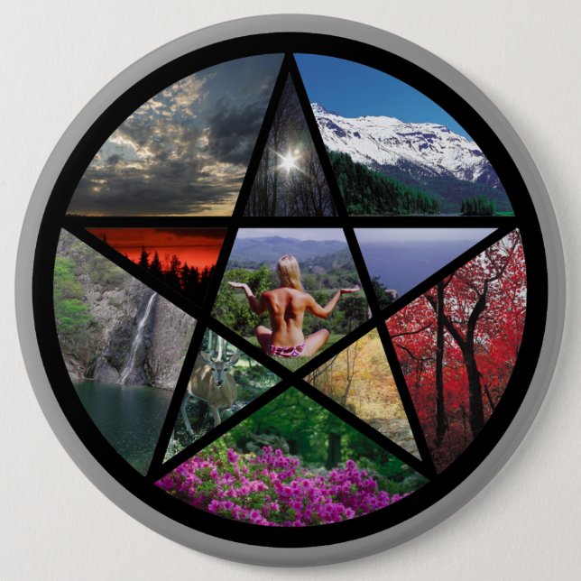 Pentacle Collagebutton 6 Inch Round Button (Front)