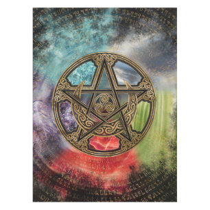 Pentacle Elemental Triskelion Moon Ornament Tablecloth