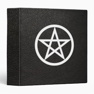 PENTACLE GRIMOIRE BOOK OF SHADOWS BLACK LEATHER BINDER