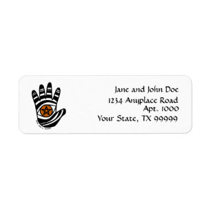 Pentacle Hand Return Address Label