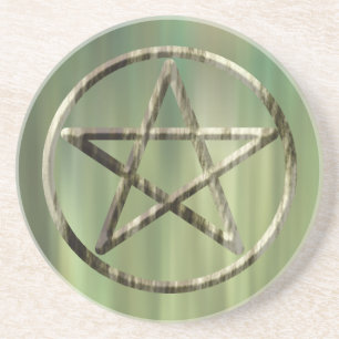 Pentacle in Wood Coaster