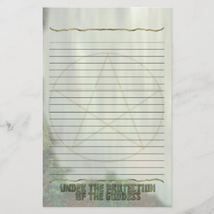 Pentacle, Lined, Protection of the Goddess Stationery