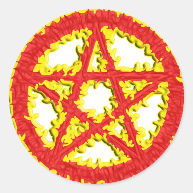 Pentacle of Fire Classic Round Sticker (Front)