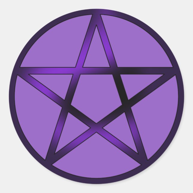 Pentacle - Purple Classic Round Sticker (Front)