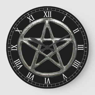 Pentacle Round Roman Numerals Clock