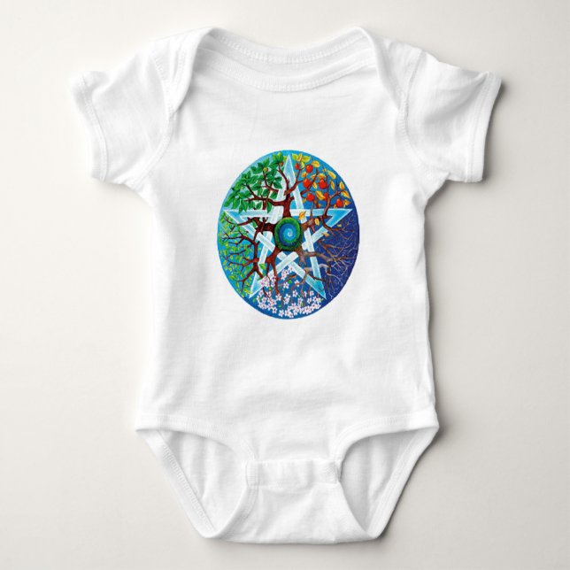 pentacle-seasons baby bodysuit (Front)