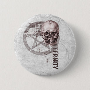 Pentacle Skull 2 Inch Round Button