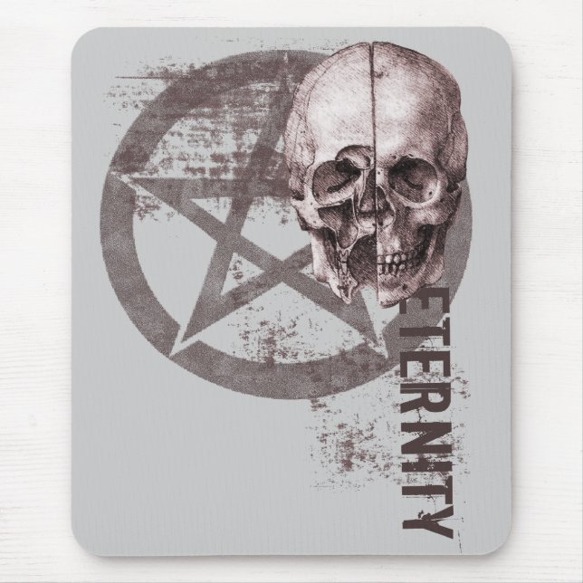 Pentacle Skull Mouse Pad (Front)