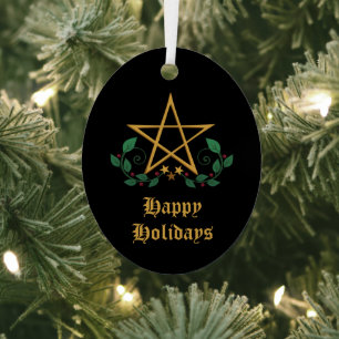 Pentacle Wiccan  Metal Ornament