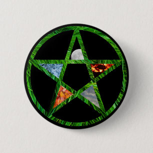 Pentacle with Elements 2 Inch Round Button