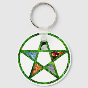 Pentacle with Elements Keychain