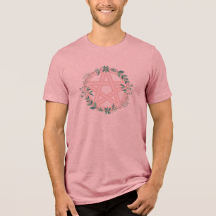 Pentacle Wreath - pastel pink Tri-Blend Shirt