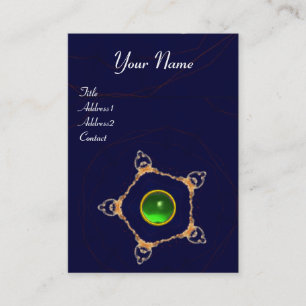 PENTAGON Monogram  emerald green ,blue Business Card