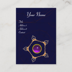 PENTAGON Monogram  Purple Amethyst ,blue Business Card
