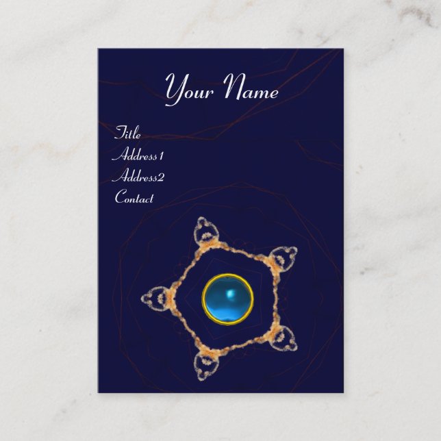 PENTAGON Monogram  sapphire ,blue Business Card (Front)