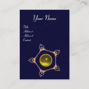 PENTAGON Monogram ,yellow topaz,blue Business Card