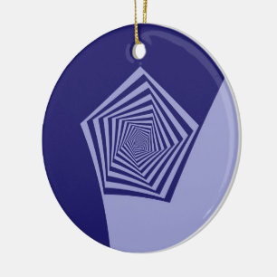 Pentagon Spiral Blues  Ornament