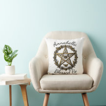 Pentagram and Moth Witchy Art Custom Name