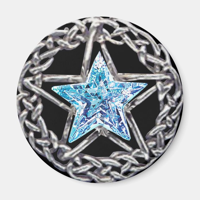 Pentagram Crystal Star Magnet (Front)